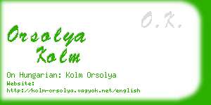 orsolya kolm business card